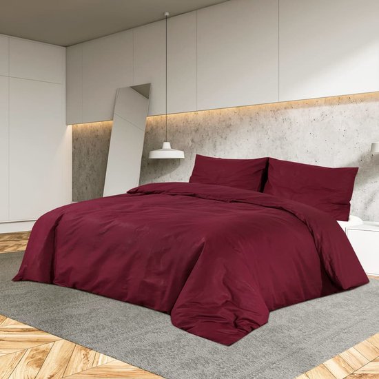 vidaXL Housse de couette légère 200 x 200 cm Microfibre Bordeaux