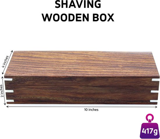 Haryali London Luxe Scheerset – 5-delige scheermesset met houten geschenkdoos, scheerkwast, leren strop en slijppasta – Traditioneel nat scheren voor mannen