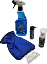 Winterpakket auto met ruitontdooier (De-Icer), slotontdooier, rubberverzorging met spons en ijskrabber winter pakketmet handschoen.