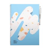 MOYU - Rocky Ice Notebook - Uitwisbaar Notitieboek A4 Hardcover - Multifunctionele pagina’s - Inclusief uitwisbare pen, houder en wisdoekje
