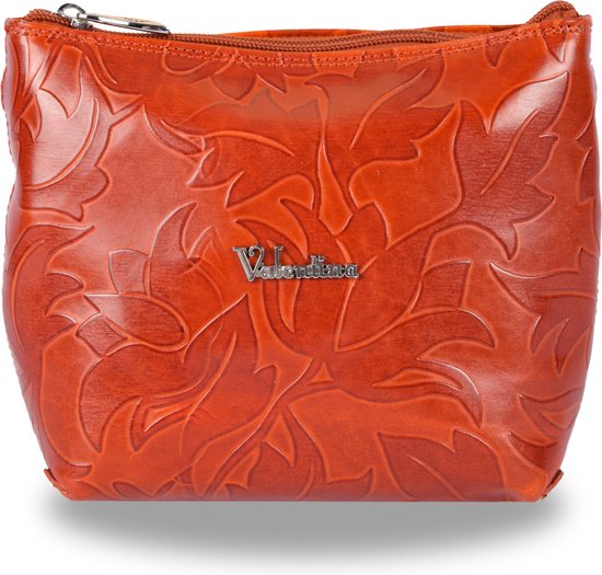 Stijlvolle Rich Oranje Lederen Crossbody Tas met Bloemendesign | Perfect voor Koningsdag | Praktisch & Uniek Koningsdag Accessoires