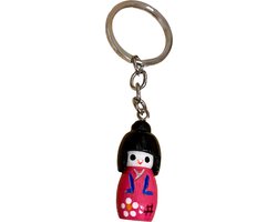 Sleutelhanger - Kokeshi - Japans gelukspoppetje - Roze - Gelukspop - Japan