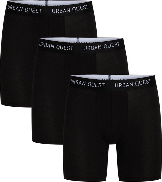 URBAN QUEST Bamboe Lange Pijpen boxershort heren - 3-pack