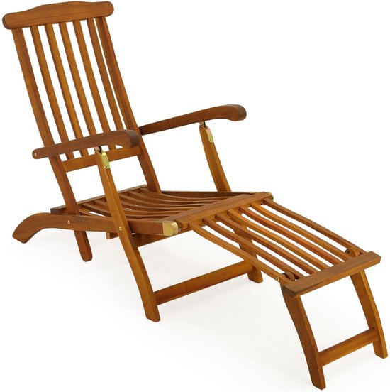 Chaise longue pliante en bois dur