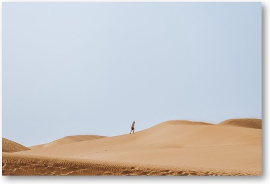 Alleen met de Horizon - Zandpaden van Gran Canaria - Foto op Plexiglas 90x60