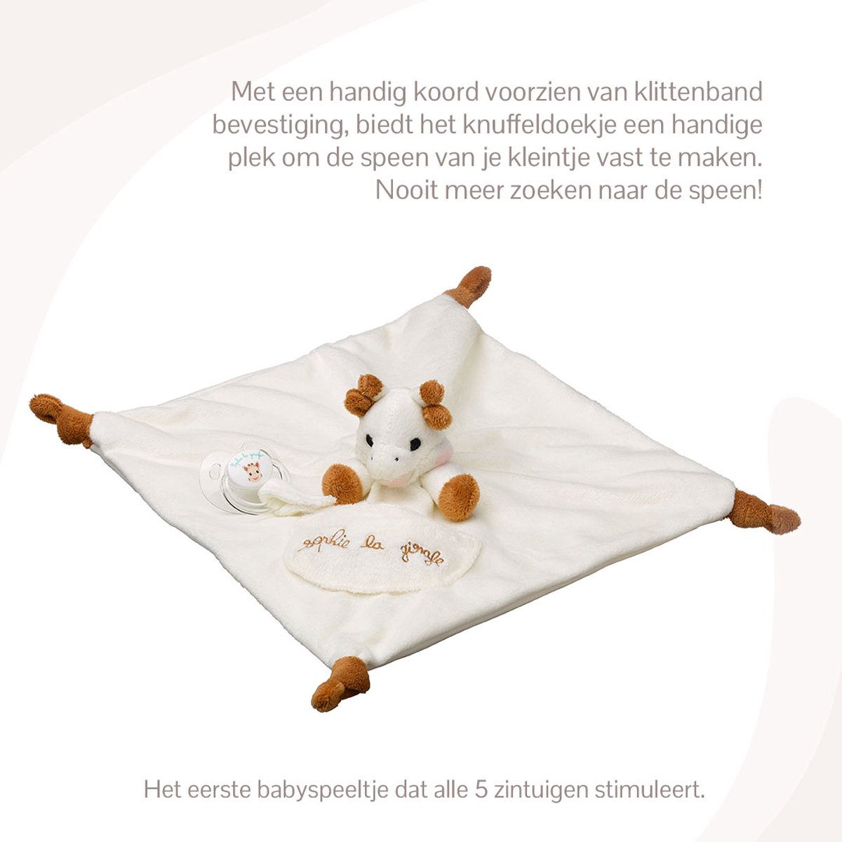 Sophie de giraf knuffeldoekje met speenhouder - Speenknuffel - Speendoekje - Kraamcadeau - Babyshower cadeau - Vanaf 0 maanden - 30 x 30 cm — afbeelding 3
