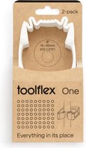 Toolflex One - 2-Pack Gereedschapshouders met Witte Adapter - Geschikt voor Ø15-35 mm Gereedschappen - Muurbevestiging met Veilige Installatiekit - Ruimtebesparend en Veilig - Exclusief voor Toolflex One Producten