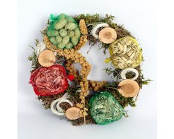 Prachtige Luxe Vogelvoer Voederkrans 25x25 cm inclusief bezorging - krans voor vogels - tuinvogels - Tuin - buitenvogels - populair kado! - Tuinvogelvoer Ø 25cms