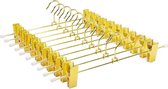 20 stuks 30 cm gouden ijzeren kleerhangers, metalen broekhangers, hangers voor broeken, shorts, sokken, ondergoed, met antislip clips en draaibare haken