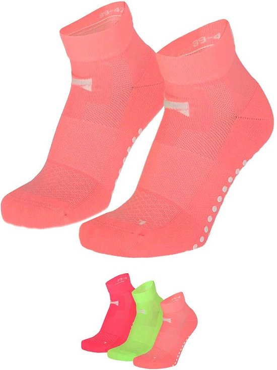 Xtreme Yoga Sokken Neon Roze / Groen / Oranje - 3 paar - Pilates sokken - Antislip - Anatomisch voetbed - Maat 39/42 van Xtreme — afbeelding 5