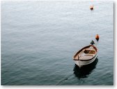 Stilte in Riomaggiore - Eenzaamheid op Zee - Vissersboot - Foto Op Canvas 40x30