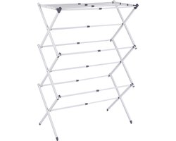 Opvouwbaar droogrek – Uitschuifbaar – Opvouwbaar - Droogtoren – Wasrek - 37x105x75cm – Grijs