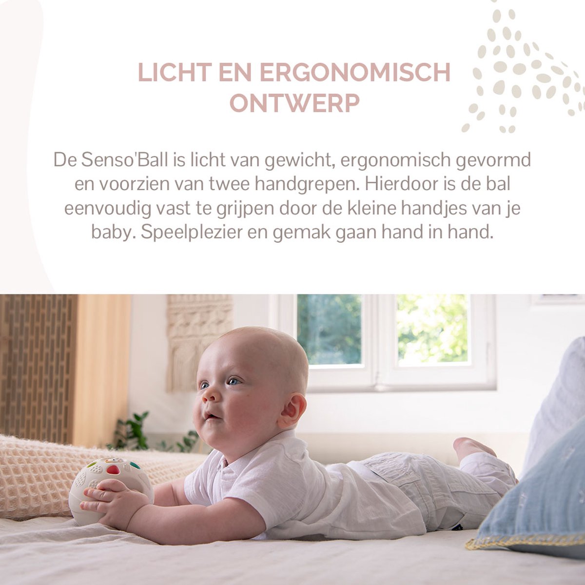 Sophie de giraf So'Pure Senso'Ball - Speelbal - Babyspeelgoed - Speelgoedbal - 100% natuurlijk rubber - OK-Biobased - In gerecyled geschenkdoosje met organic katoenen strikje - Ø9.5 cm — afbeelding 3