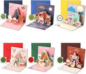 Cartes de Noël de Luxe 3-D - Cartes de Noël festives 3D - Set de 6 - Cartes Pop-up surprenantes - Cadeau de Noël de haute qualité pour tout le monde