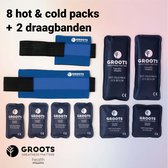 Groots pack Hot et froid – 8 packs de gel en Tissus comprenant 2 Système de fixation pour GPS avec fermeture Velcro grandes et petites tailles – Compresse chaude et froide en tissu réutilisable