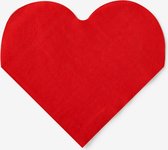 Serviettes forme coeur - coeur - coeur - Saint Valentin - amour - Noël - rouge - 10 pièces