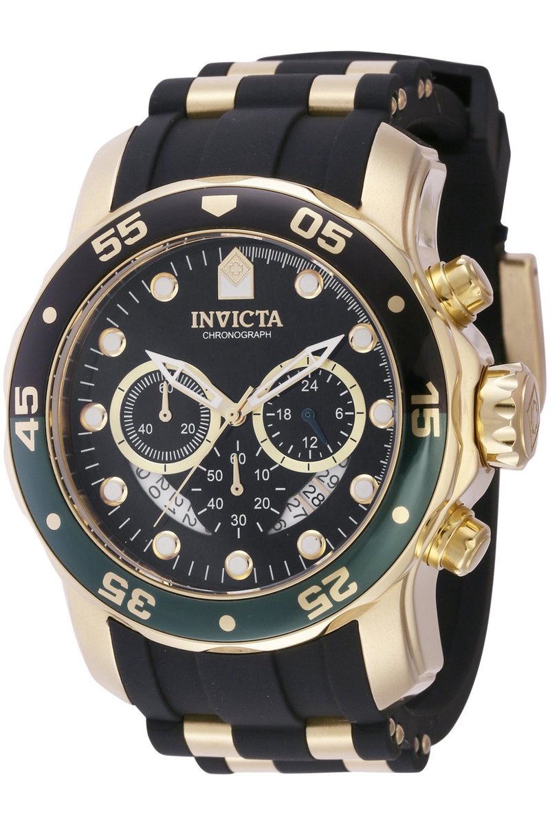 Invicta Pro Diver 44522 Heren Horloge - Waterdicht - Analoog - Quartz Uurwerk - Roestvrij Staal met zwarte Wijzerplaat - 48mm