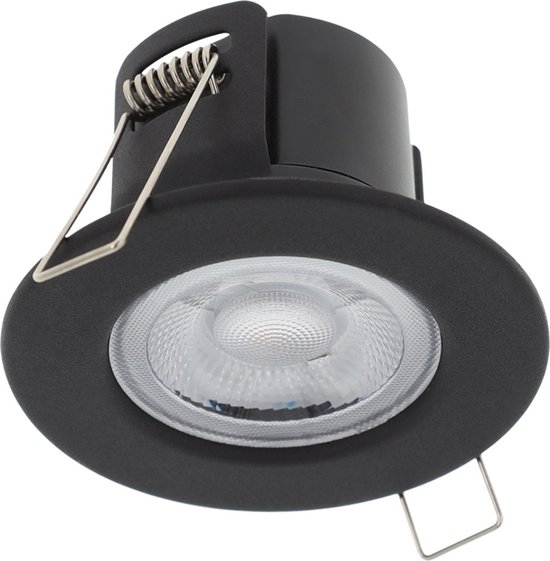 Ledmatters - Inbouwspot Zwart - Dimbaar - 5 watt - 545 Lumen - 2700 Kelvin - Warm wit licht - IP65 Badkamerverlichting