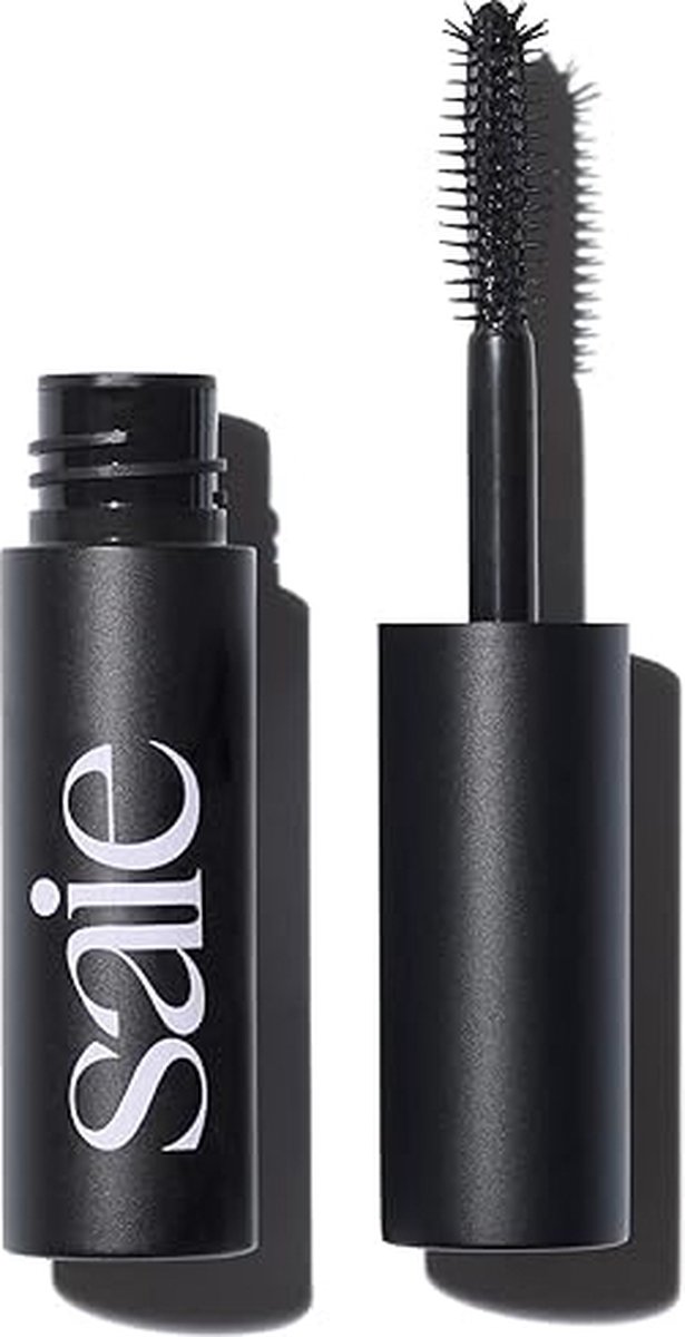 Saie Mini Mascara 101 - Buildable Formula for Lengthening + Volumizing Lashes - Strengthening Mascara - Black