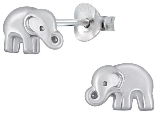 Joie|S - Boucles d'oreilles éléphant en argent - 6 x 8 mm