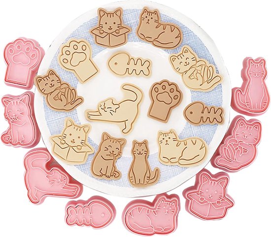 Katten Uitsteekvormpjes 9 Stuks RVS Koekjessnijders Kleine