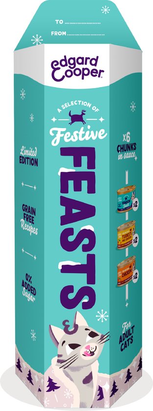 Edgard & Cooper Feestelijk Kattenvoer Adult Chunks Multipack 6x 85 gr