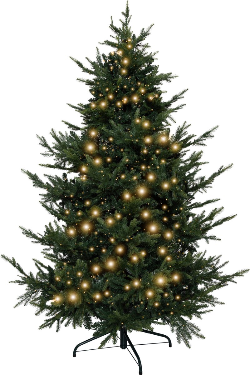 KJ Kunstkerstbomen Calgary Kunstkerstboom de luxe - 240 cm - met inclusief LED verlichting 560 led-lampjes - 4061 PE en PVC takken- Smart Adapter