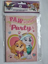 Uitnodiging Paw Patrol Uitnodigingen kinderfeestje, 5 stuks per setje