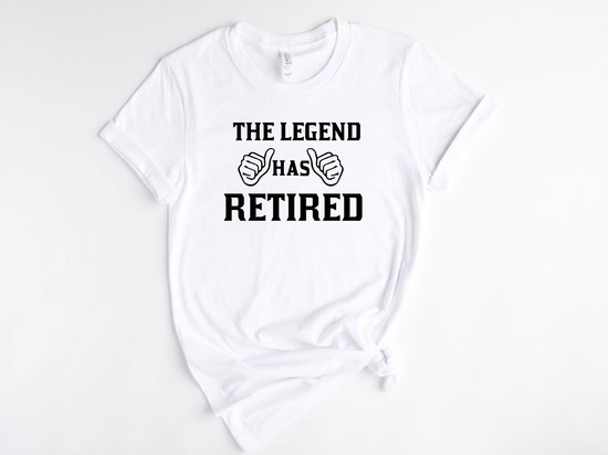 Lykke The Legend Has Retired| Pensioen | Unisex T-shirt | Retired Dames |Retired Heren| Wit | Maat XL