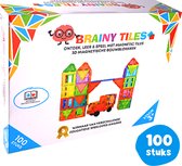 Brainy Tiles - Magnetische Tegels – 100 Stuks – Constructiespeelgoed - Magnetic Tiles - Magnetisch Speelgoed - Blokken Voor Kinderen – 3D Puzzel – Creatief Speelgoed – Bouwblokken