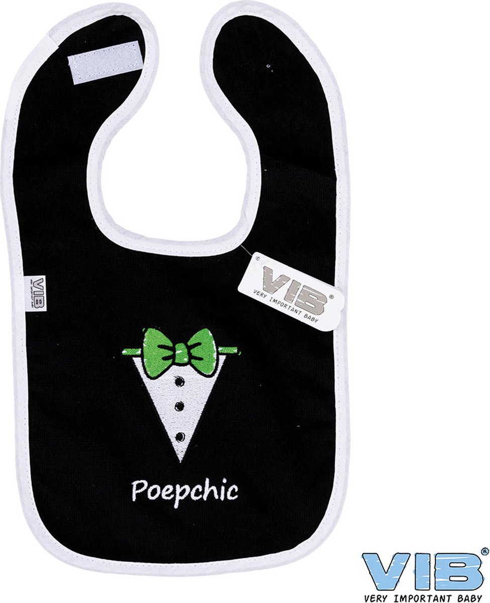 Goedkoopste VIB® - Slabbetje Luxe velours - Poepchic - Babykleertjes - Slabbetjes - zwangerschap aankondiging - baby aankondiging