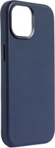 DECODED Leather Back Cover - iPhone 15 - Cuir européen de haute qualité - Adapté à MagSafe - True Navy Blauw