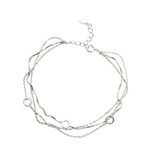 armband dames zilver - dubbele armband - zilverkleurig - cadeau voor vrouw - Liefs Jade