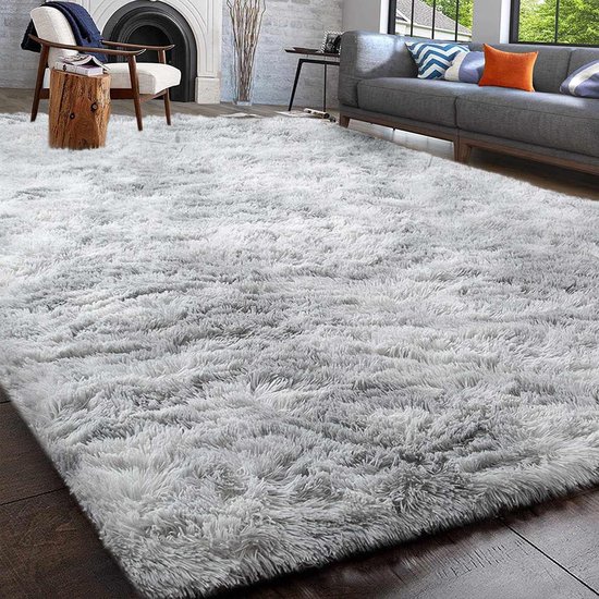 Paco Home Vloerkleed voor de woonkamer, imitatiebont, pluizig, shaggy, lang, wasbaar, afmetingen: 60 x 90 cm, kleur: taupe