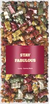 Moederdag Cadeautje - Grappige Cadeaus - By Maroo Snoep Pakket met Tekst - Stay Fabulous - Geschenkset vrouwen, moeder, vriendin, zus, oma, mama - Kerstcadeau