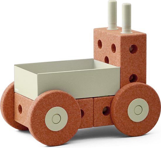 Modu Activity Toy - Baby Walker - Open Ended Play - Loopwagen Baby - Looptrainer - Blokken - Burnt Orange / Dusty Green