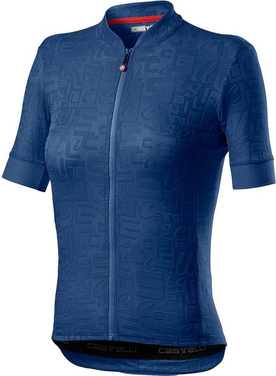 Castelli Fietsshirt korte mouwen Dames Blauw  - PROMESSA JACQUARD JERSEY AGATE BLUE -   L