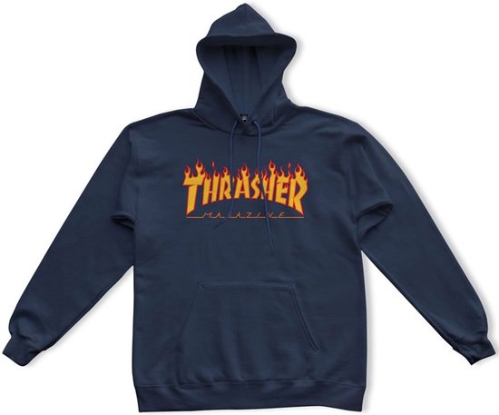 THRASHER FLAME HOODIE NAVY BLUE bol