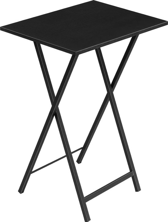 Side Table, Folding Tray Table, Sofa Table, TV Tray in Industrial Style, Easy to Assemble, Black