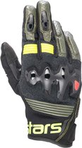 Alpinestars Halo Leather Gloves Forest Black Yellow Fluo 2XL - Maat 2XL - Handschoen