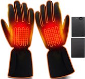Elektrisch verwarmde handschoenen, draagbare verwarmde handschoenen op batterijen voor mannen en vrouwen, winddichte touchscreen-handwarmerhandschoenen voor wandelen, fietsen, buitensporten (zwart)