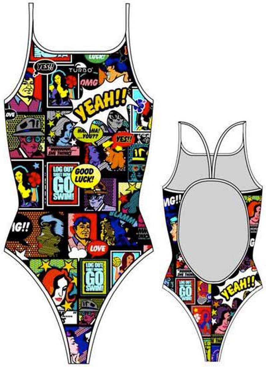 Turbo Yeah Comic Zwemkleding Veelkleurig 4XL Vrouw Multicolor