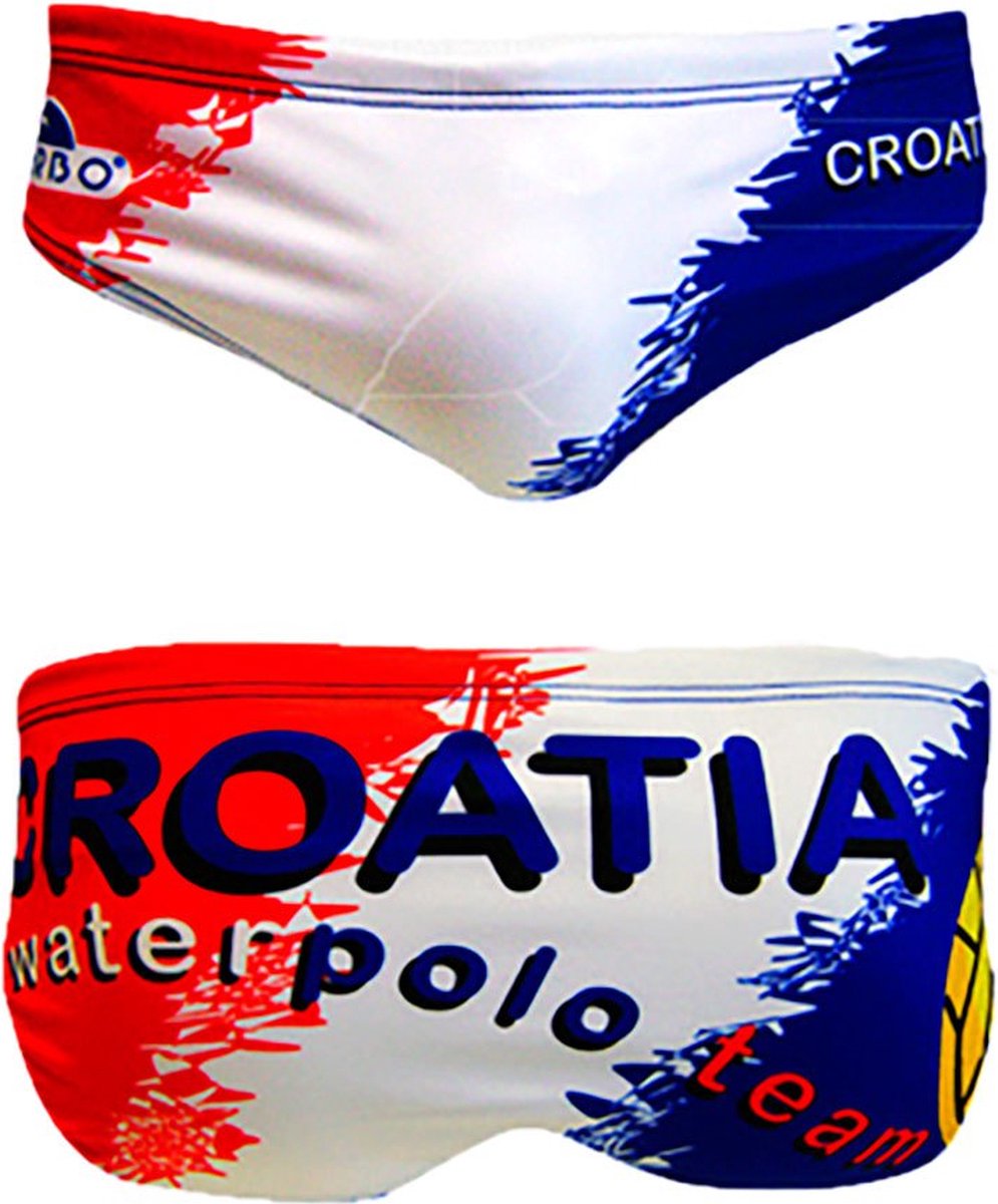 Turbo Croatia Waterpolo Zwemslip Rood,Wit,Blauw 4XL Man