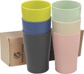 Set of 6 cups, 400 ml, shatterproof, reusable drinking cups made of healthy PP, cup for children and adults, for coffee, tea, milk, camping tableware, microwave and dishwasher safe