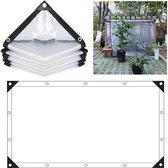 Bâche imperméable transparente avec yeux pour salon de jardin, pour extérieur, imperméable, isolation végétale, meubles, anti-poussière, avec ficelle, 3 x 4 m
