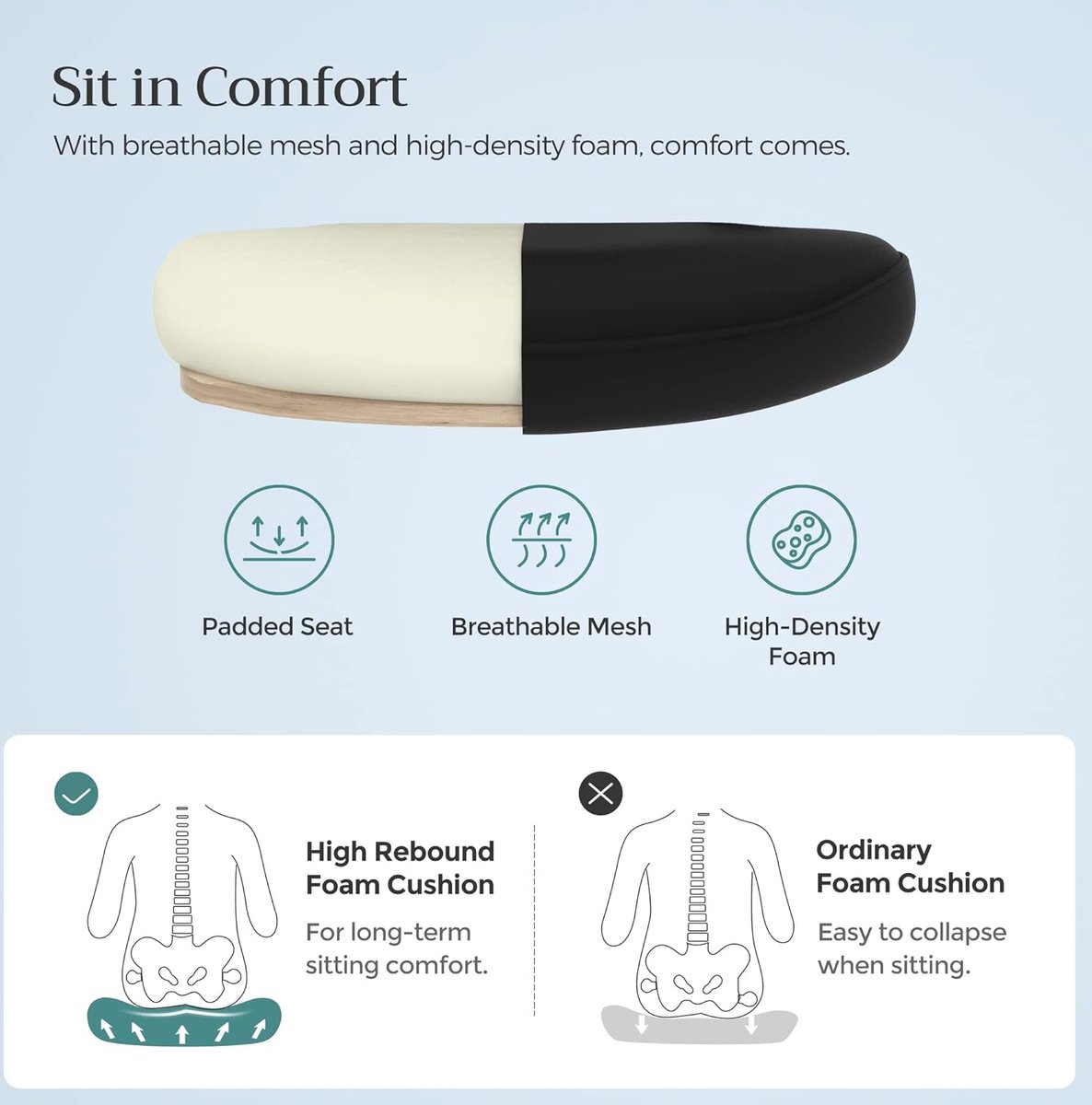 bureaustoel office chair met opklapbare armleuningen, - afbeelding 3