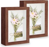 3D Picture Frame for Filling, Pack of 2, Deep 3D Object Frame, 10 x 15 cm, with Transparent Acrylic Plate Frame, Coffee