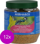 Allbirds&Co Vogelpindakaas Insecten - Voer - 12 x 340 g