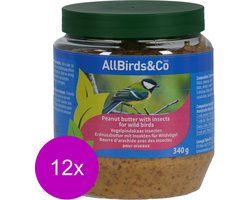 Allbirds&Co Vogelpindakaas Insecten - Voer - 12 x 340 g