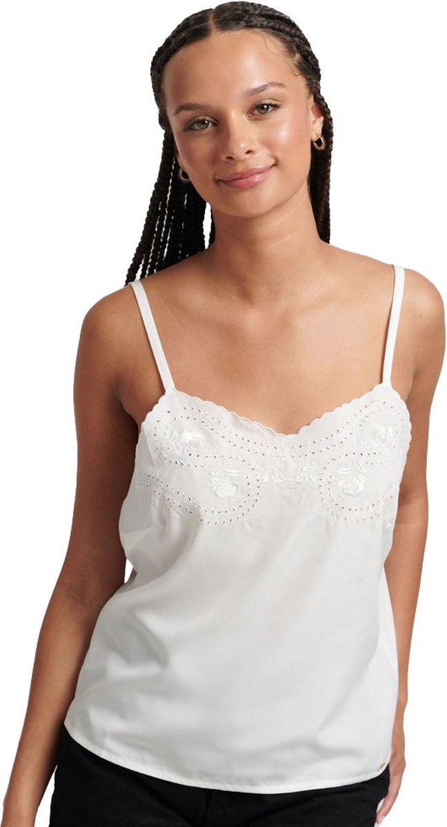 Superdry Studios Upspec Cami Mouwloze Blouse 2XS Vrouw New Chalk